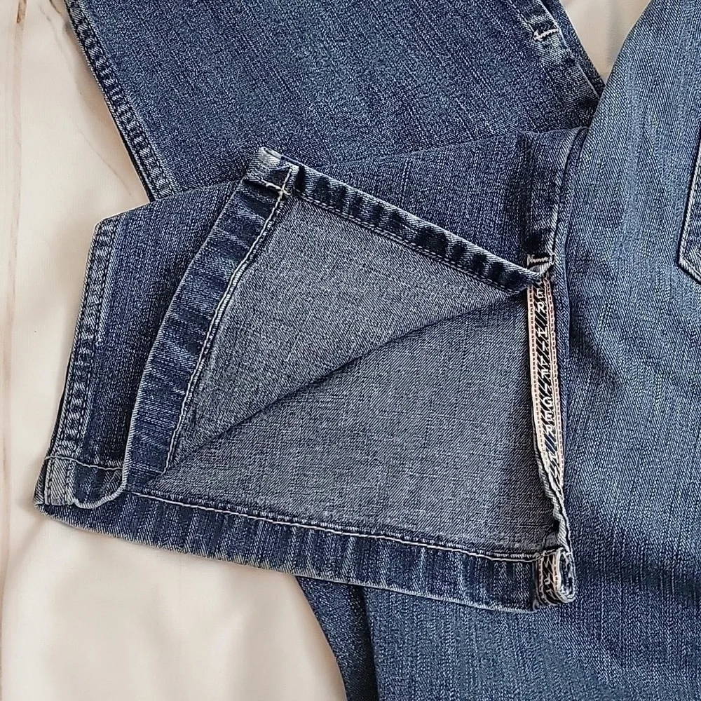 Tommy Hilfiger Split Denim Capris size 10 Relaxed Baggy Vintage Y2K